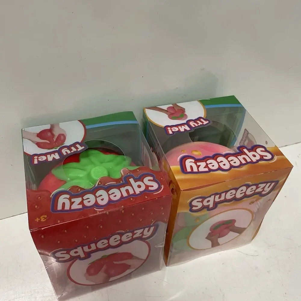 Sunny Days Jumbo Squeezy Fresh Market Pineapple Peach Strawberry Fruit Squishy - Picture 3 of 5